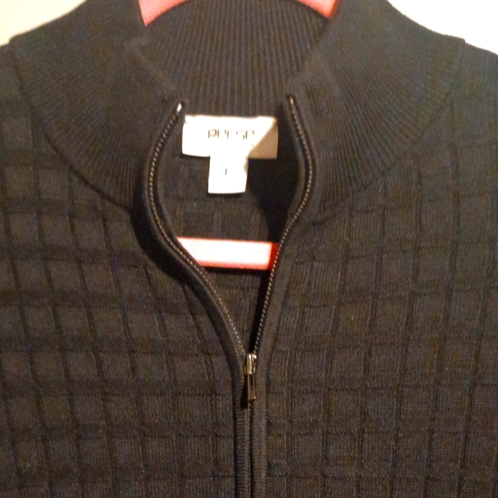 Women's Per se By Carlisle Black Quarter-Zip Sweater - Picture 4 of 8
